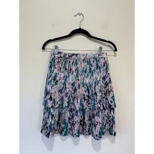 J. Crew pleated skirt size 0 tiered blue and pink tiered mini